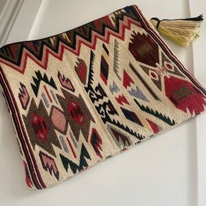 Sole Society Handloom Bohemian Style Clutch with Tassel